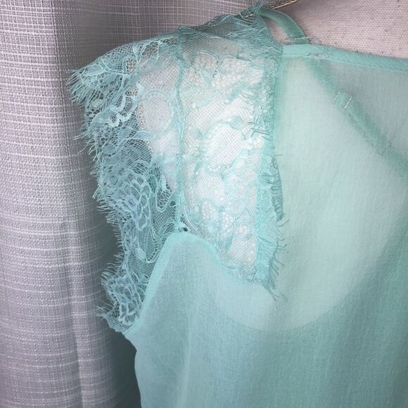 NWT Lace Pullover Top with Cami Pale Green Lightweight - Picture 7 of 10